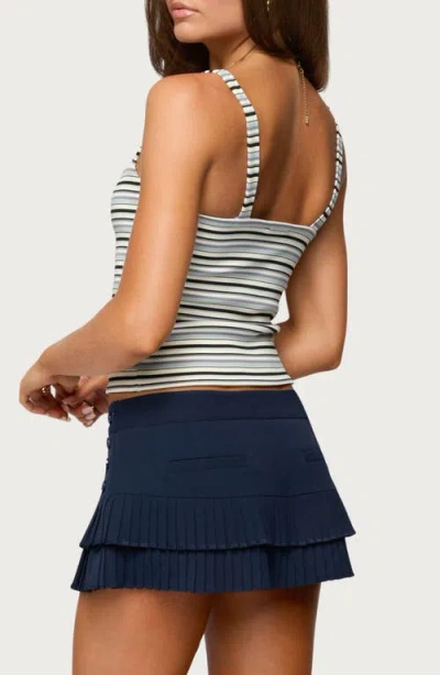 Edikted Adelia Stripe Ruched Crop Camisole In Multi