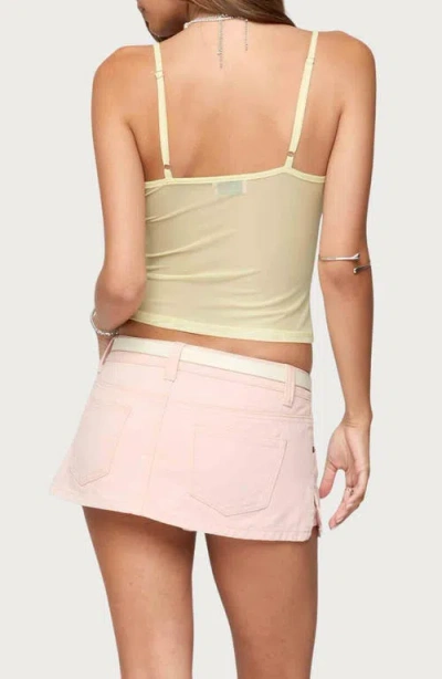 Edikted Alanah Flower Keyhole Mesh Camisole In Yellow