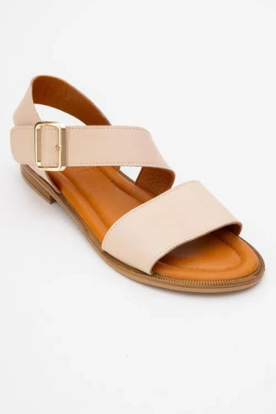 Forever & Always Shoes Majesty Leather Sandal In Neutral