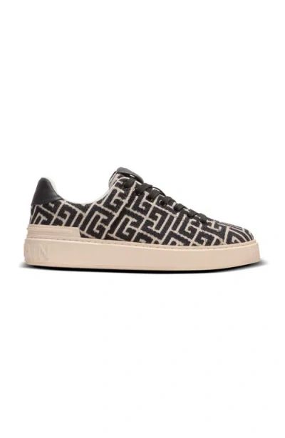 Balmain B Court Monogram Jacquard Low-top Sneaker In Multi