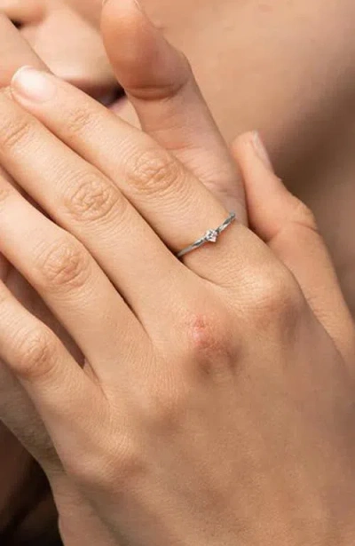 Bearfruit Jewelry Thin Crystal Solitaire Ring In Silver