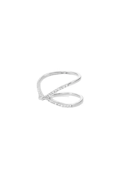 Bearfruit Jewelry Claire Statement Adjustable Ring In Silver