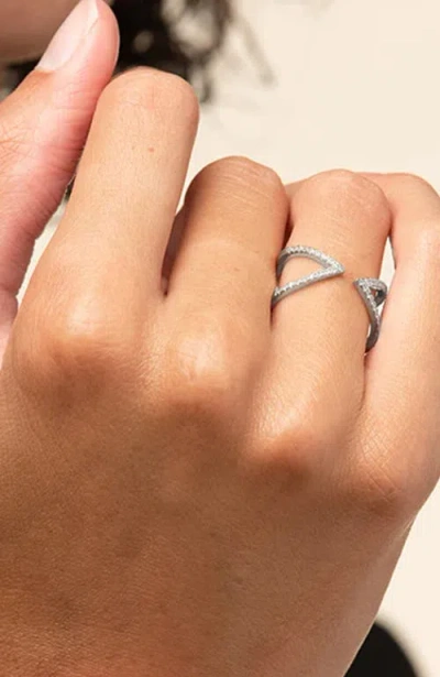 Bearfruit Jewelry Claire Statement Adjustable Ring In Silver
