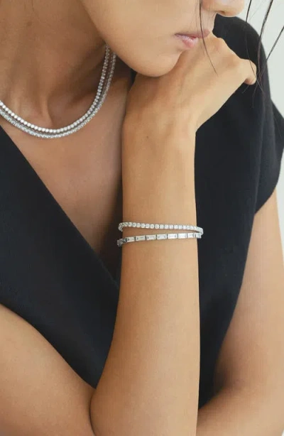 Bearfruit Jewelry Sterling Silver Beatrice Tennis Bracelet In Silver