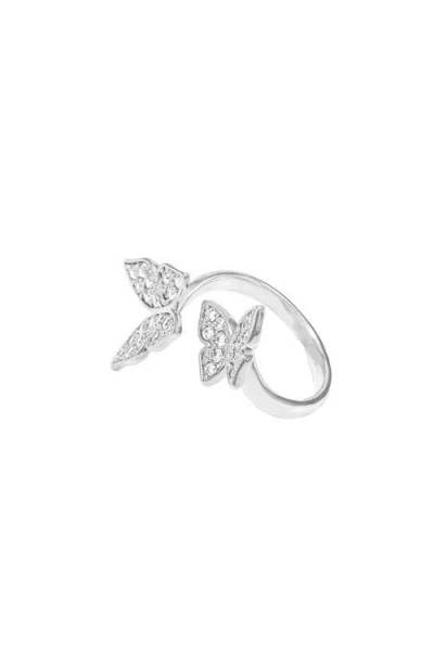 Bearfruit Jewelry Butterfly Statement Adjustable Ring In Silver