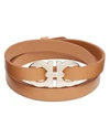 FERRAGAMO Double Gancini Triple Wrap Oro Bracelet,2419048SIENNE/ORO