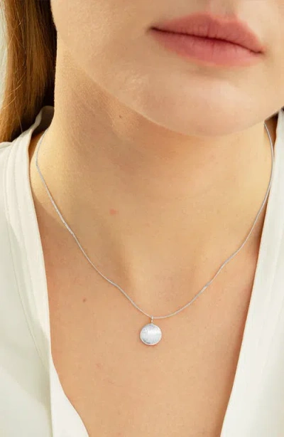 Bearfruit Jewelry Sterling Silver 18k Gold Plated Madeleine Round Disc Pendant Necklace In Silver