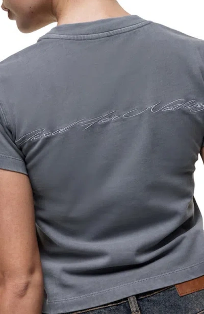 Good For Nothing Scribble Grey Baby Tee In Gray