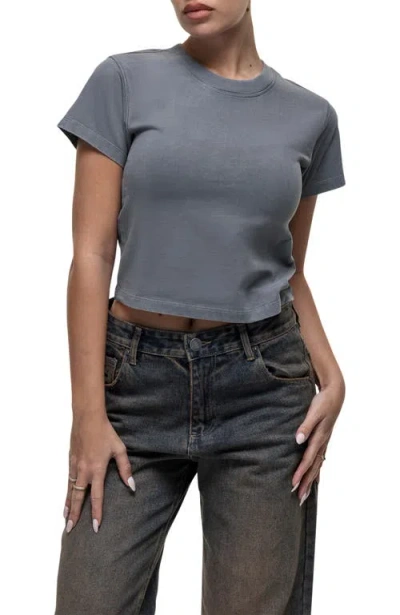 Good For Nothing Scribble Grey Baby Tee In Gray