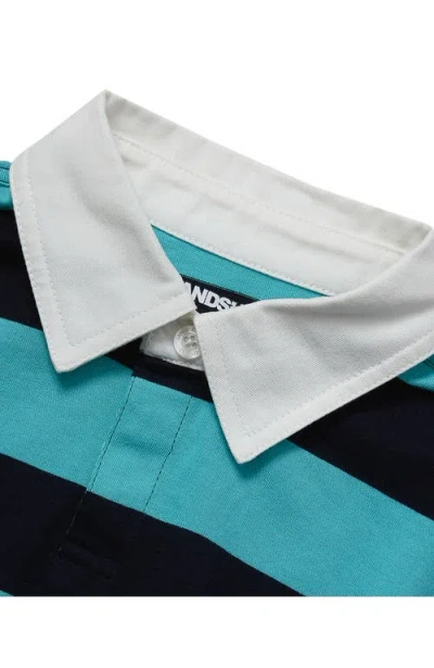 Lands' End Boys Long Sleeve Collared Rugby Shirt In Blue