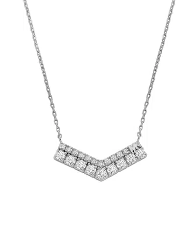 Michael Kors Pavé Chevron Necklace In Silver