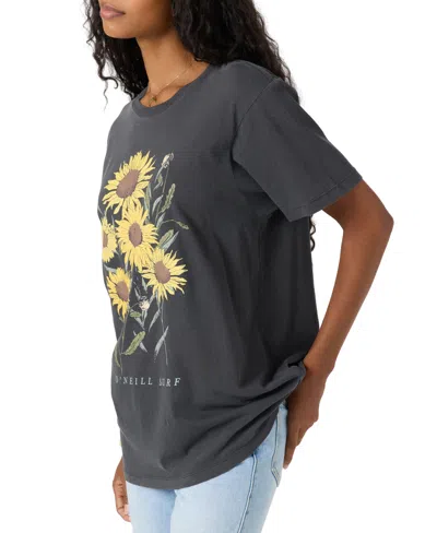 O'neill Juniors' Botanic Blossom Graphic Cotton T-shirt In Gray