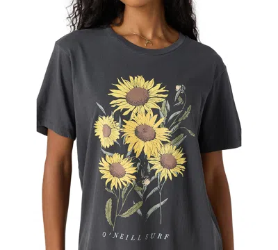 O'neill Juniors' Botanic Blossom Graphic Cotton T-shirt In Gray