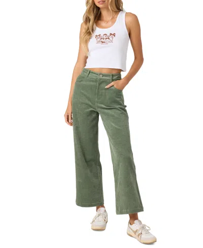 O'neill Juniors' Langford Corduroy Mid-rise Pants In Green