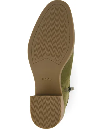 Toms Women's Womens Delilah Heeled Boot Water Repellent Military Olive Suede In Multi