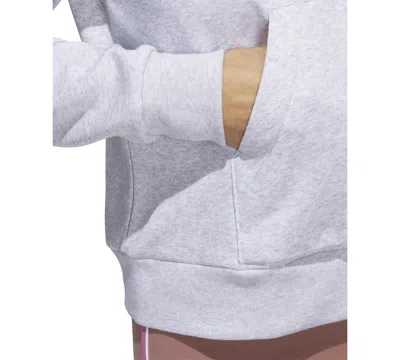 Adidas Originals Seasonal Essentials Ruffled Big Logo Graphic Hoodie In Gray