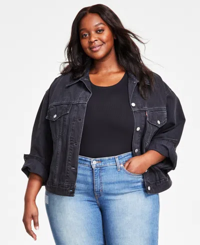 Levi's Plus Size '90s Cotton Denim Trucker Jacket In Black