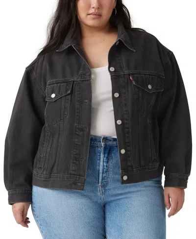 Levi's Plus Size '90s Cotton Denim Trucker Jacket In Black