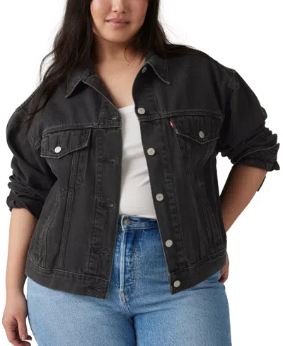 Levi's Plus Size '90s Cotton Denim Trucker Jacket In Black