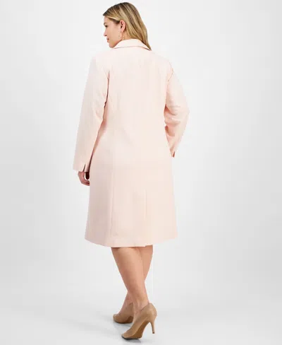Le Suit Plus Size Elongated Blazer Dress Suit Set In Pink