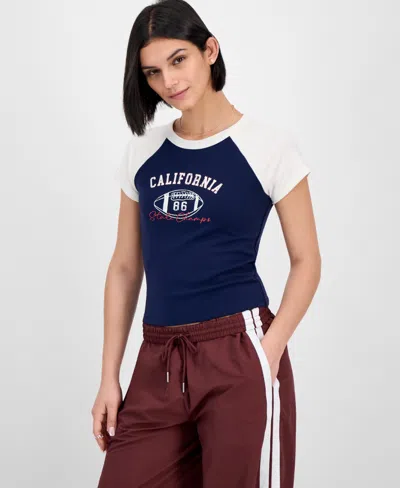 Hippie Rose Juniors' Graphic Raglan T-shirt In Multi