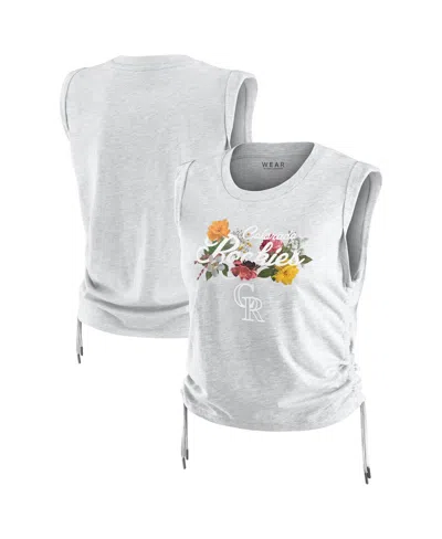 Wear By Erin Andrews Women's Heather Gray Texas Rangers Cinched Tank Top In Gray