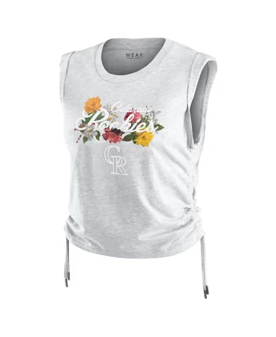 Wear By Erin Andrews Women's Heather Gray Texas Rangers Cinched Tank Top In Gray