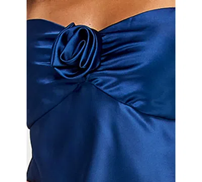 Emerald Sundae Juniors' Satin Sweetheart Dress In Blue