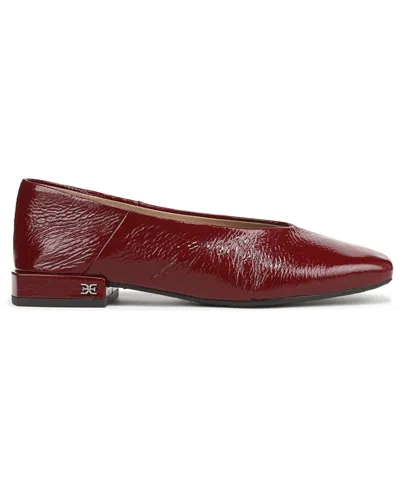 Sam Edelman Kasey Square-toe Ballet Flats In Burgundy