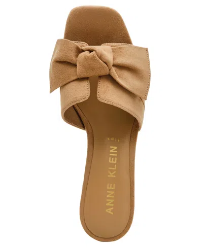 Anne Klein Women's Kizmet Knot Block Heel Dress Sandals In Brown