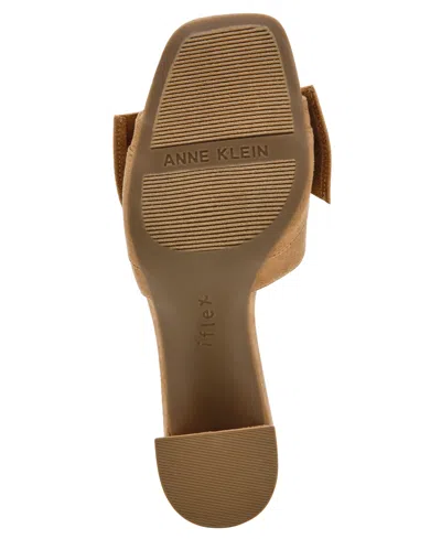 Anne Klein Women's Kizmet Knot Block Heel Dress Sandals In Brown