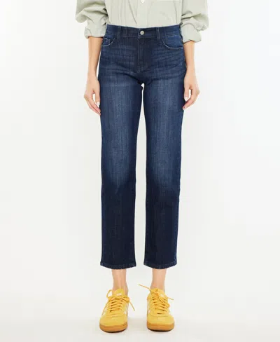 Kancan Madelyn Mid Rise Boyfriend Jeans In Blue In Blue