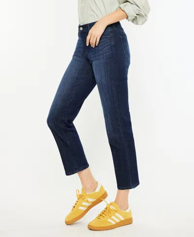 Kancan Madelyn Mid Rise Boyfriend Jeans In Blue In Blue