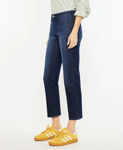 Kancan Madelyn Mid Rise Boyfriend Jeans In Blue In Blue