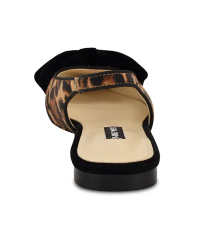 Nine West Women's Junnie Bow Slingback Dress Flats In Animal Print
