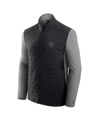 Fanatics Men's And Women's Black/heather Gray Chicago Bears Front Office Tonal Full-zip Jacket
