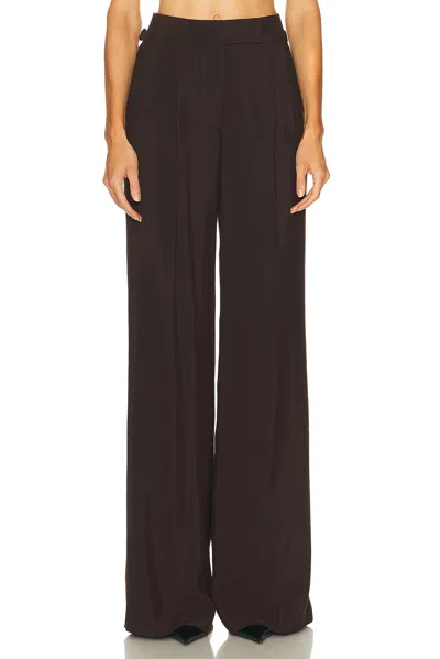 Tom Ford Tailored Double Pleat Wide Leg Pant In Black