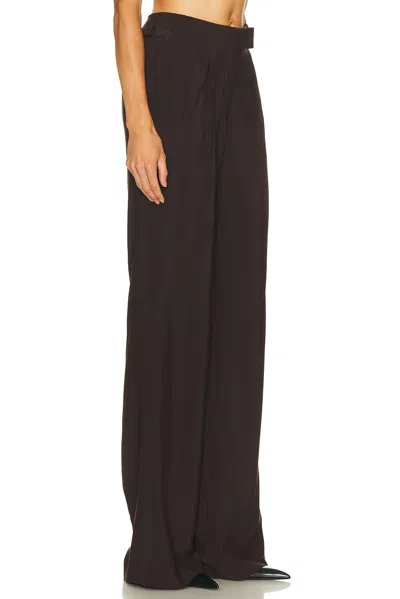 Tom Ford Tailored Double Pleat Wide Leg Pant In Black