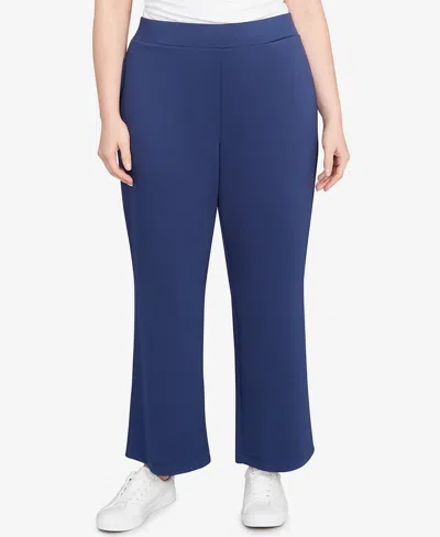 Ruby Rd. Plus Size Scuba Pull-on Pants In Blue