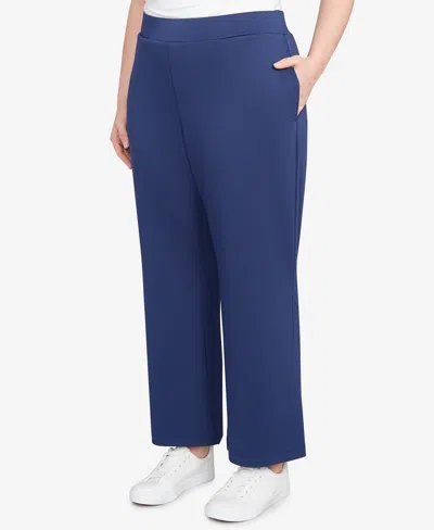 Ruby Rd. Plus Size Scuba Pull-on Pants In Blue