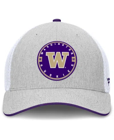 Fanatics Men's Heather Gray/white Washington Huskies Trigger Flex Hat In Multi