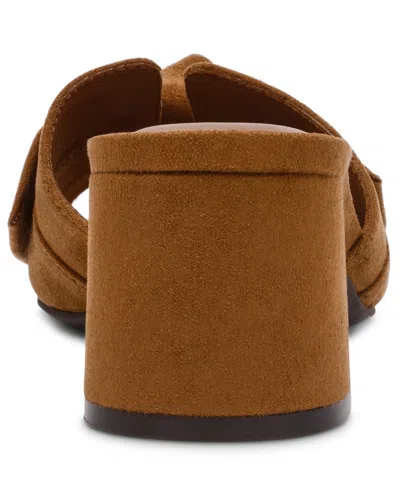 Anne Klein Women's Kizmet Knot Block Heel Dress Sandals In Brown