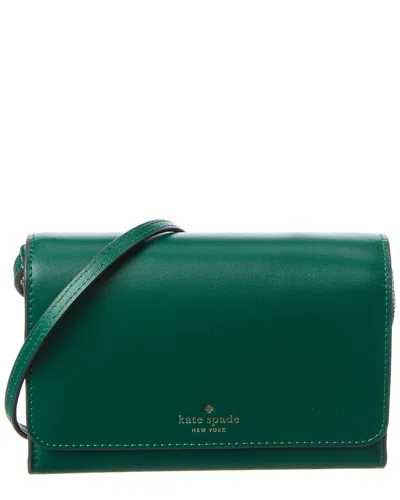 Kate Spade New York Kerri Smooth Leather Small Flap Wallet On A String In Burgundy