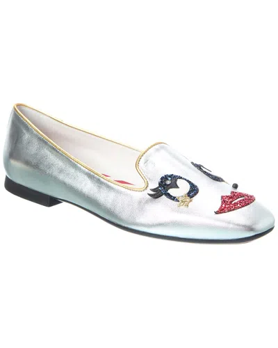 Tod's Leather Flat In Silver