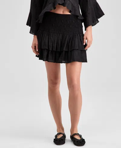 And Now This Now This Womens Ruffle Trim Cropped Blouse P Xxs 4x Exclusively At Macys In Black
