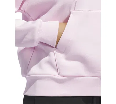 Adidas Originals Seasonal Essentials Ruffled Big Logo Graphic Hoodie In Pink