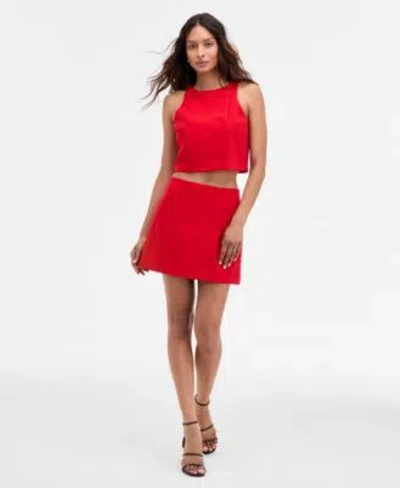 French Connection Azra Twill Double Breasted Top Azra Twill Mini Skirt In Red