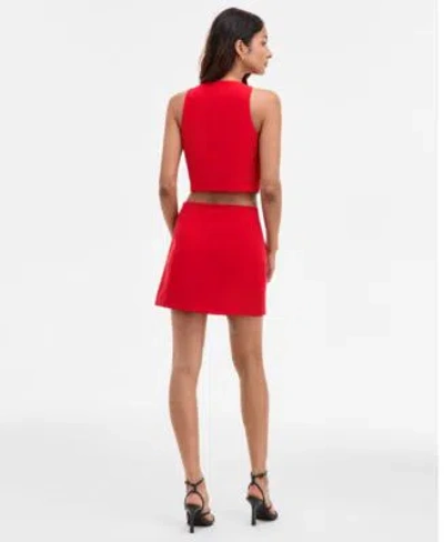 French Connection Azra Twill Double Breasted Top Azra Twill Mini Skirt In Red
