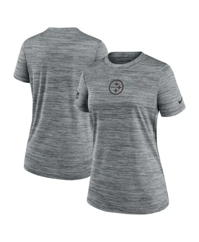 Nike New England Patriots Sideline Team Issue Velocity  Women's Dri-fit Nfl T-shirt In Gray