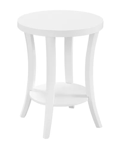 Convenience Concepts 18" Wood Charleston Round End Table In White